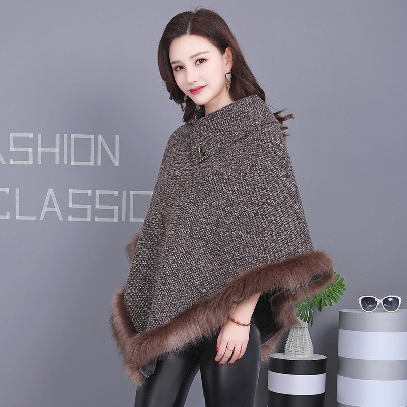 2022 New Foreign Trade Wholesale Imitation Fox Fur Cape Fur Scarf Small Coat