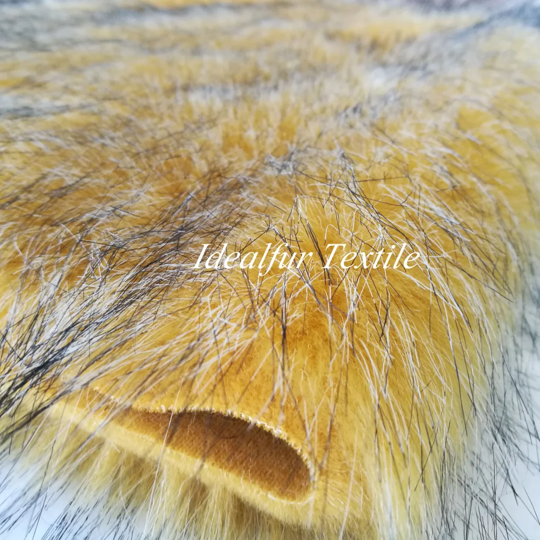 Red Imitation Raccoon Faux Fur Plush Fox Fake Fur Polyester Fabric