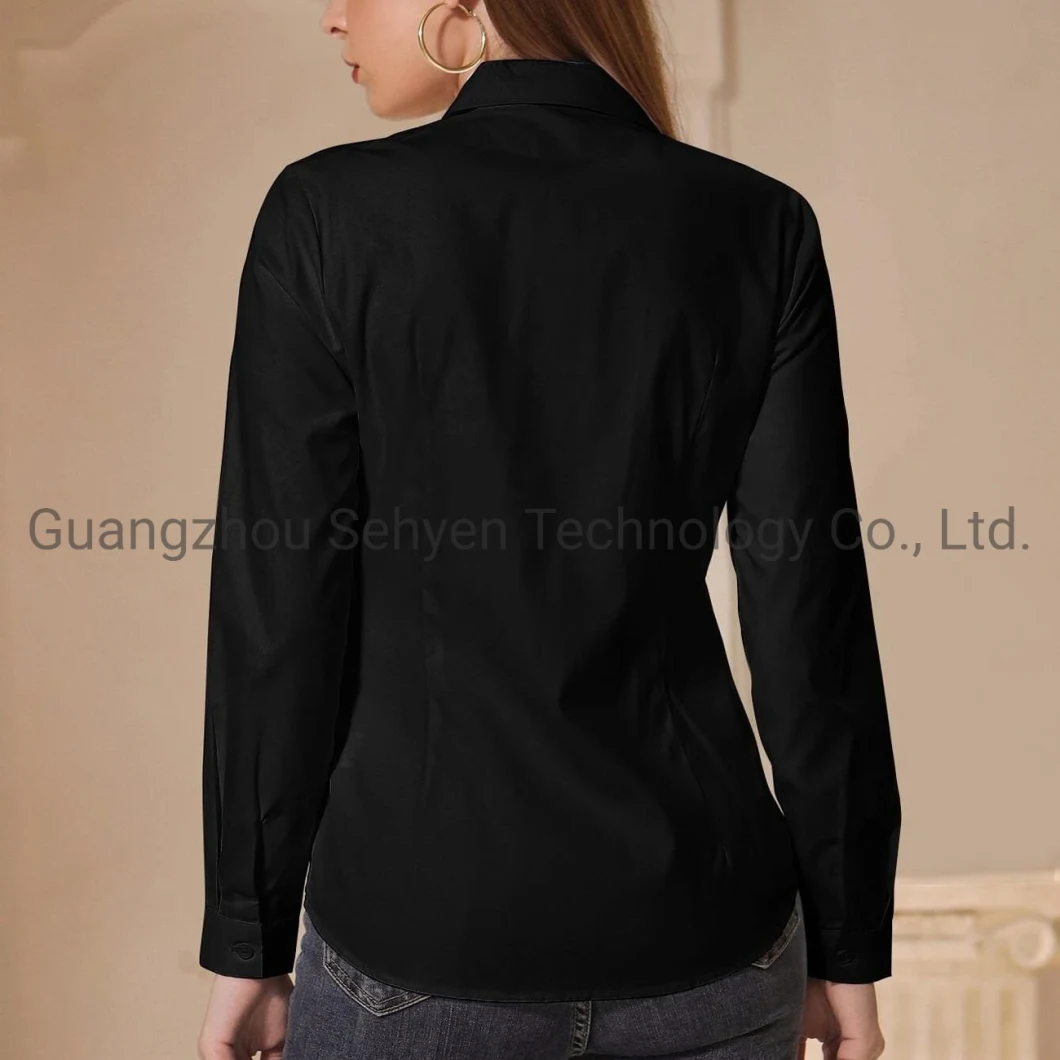 Custom Women Designer Silk Ladies Satin Tailor Design Casual Shirt Blouse