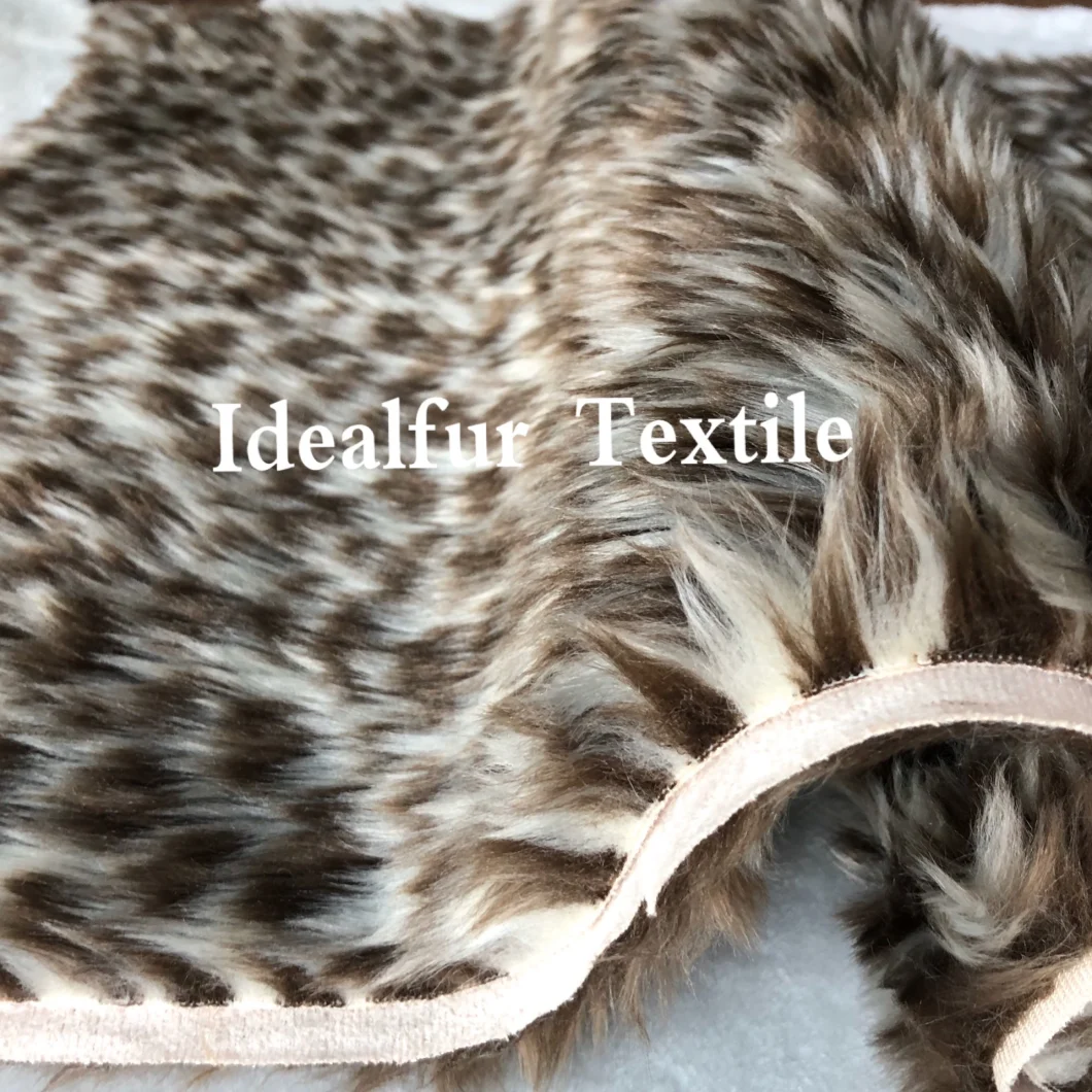 Leopard Printing Long Pile Animal Imitation Faux Fur