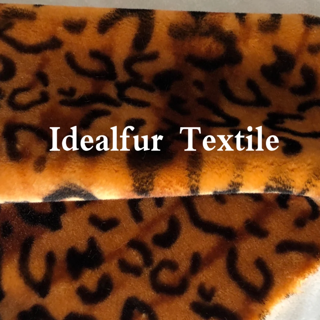 Leopard Printed Super Soft Imitation Rabbit Fur