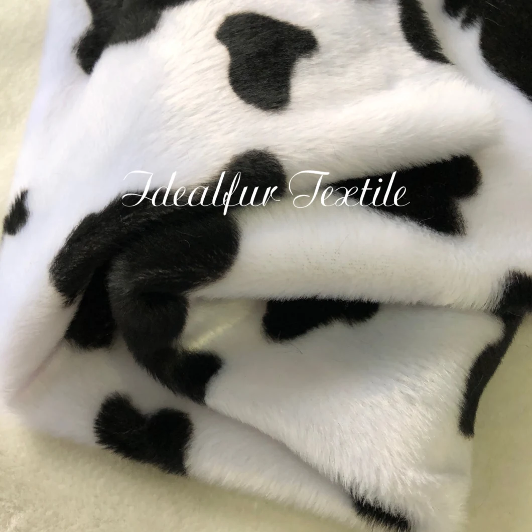 Cow Printing Short Pile Imitation Rabbit Fur