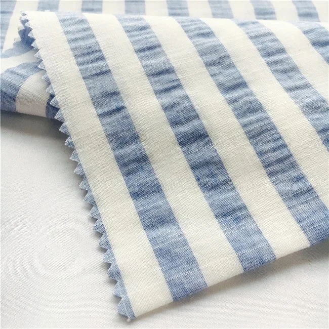 Hot Sales Factory Supplier L/C 20*20 Linen Cotton Linen Blend Fabric Yarn Dyed for Garments