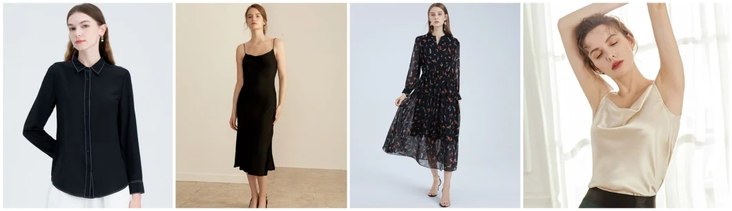 Spring/Summer New Silk Dress Women&prime;s Slim Fit Custom Printed Silk Apparel