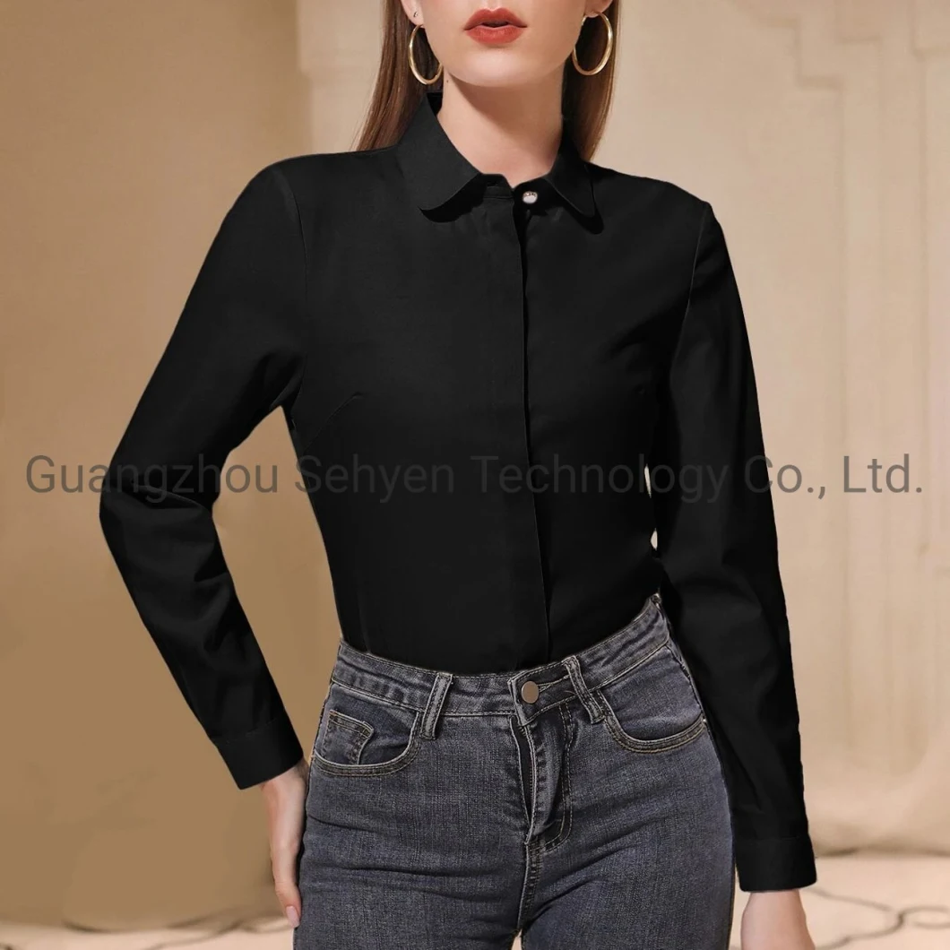 Custom Women Designer Silk Ladies Satin Tailor Design Casual Shirt Blouse