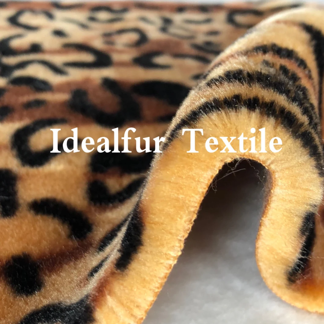Leopard Printed Super Soft Imitation Rabbit Fur