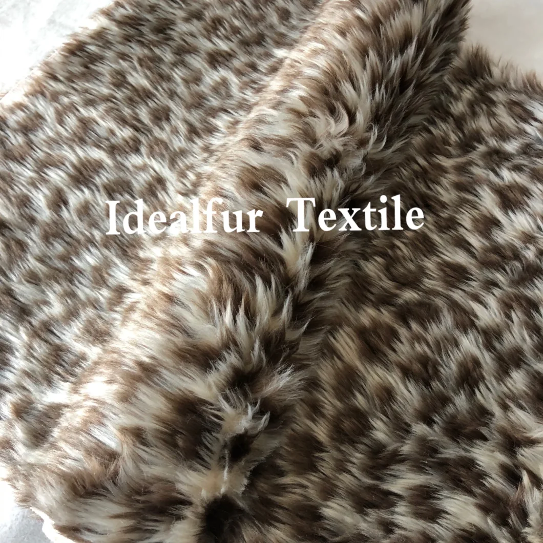 Leopard Printing Long Pile Animal Imitation Faux Fur