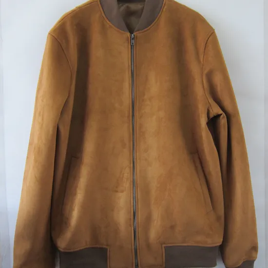 Real Leather Blazer Jacket Sheep Faux Suede Moto Outwear Bomber