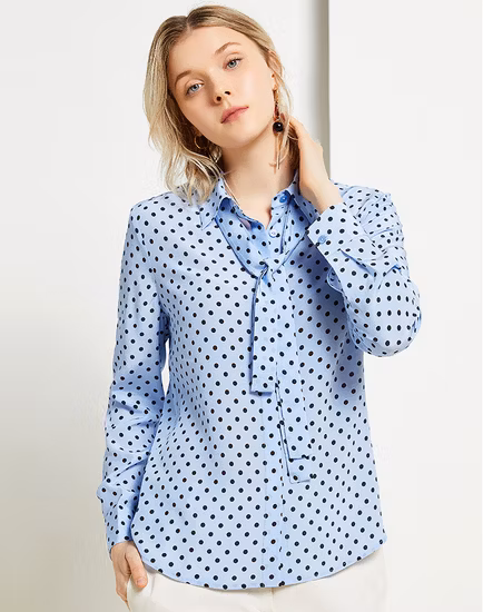 Custom Design 100% Silk Fashion Blouse